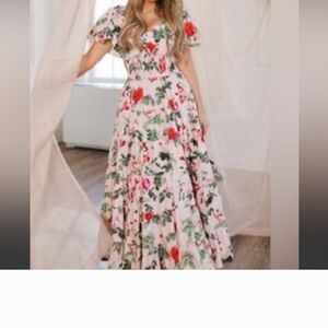 Elegant Floral Print Maxi Dress